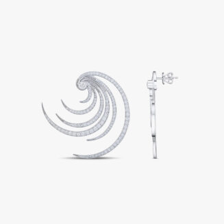 Zirconia Dainty Swirl Design Earrings