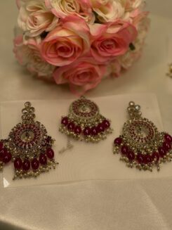 Maroon Tikka with Danglers