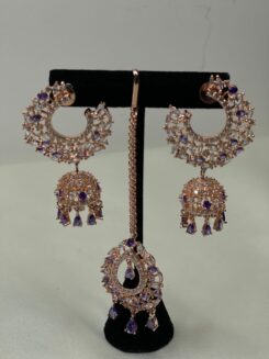 Golden Jhumki Set with Tikka