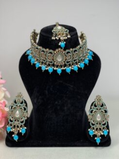 Sky Blue Chokar Set