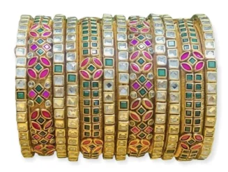 MIX SHAPE KUNDAN BANGLES