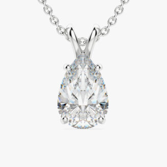 Grown Diamond Solitaire Pendant Necklace