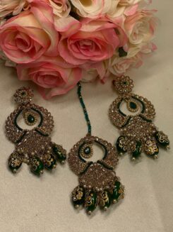 Silver & Black Tikka with Danglers